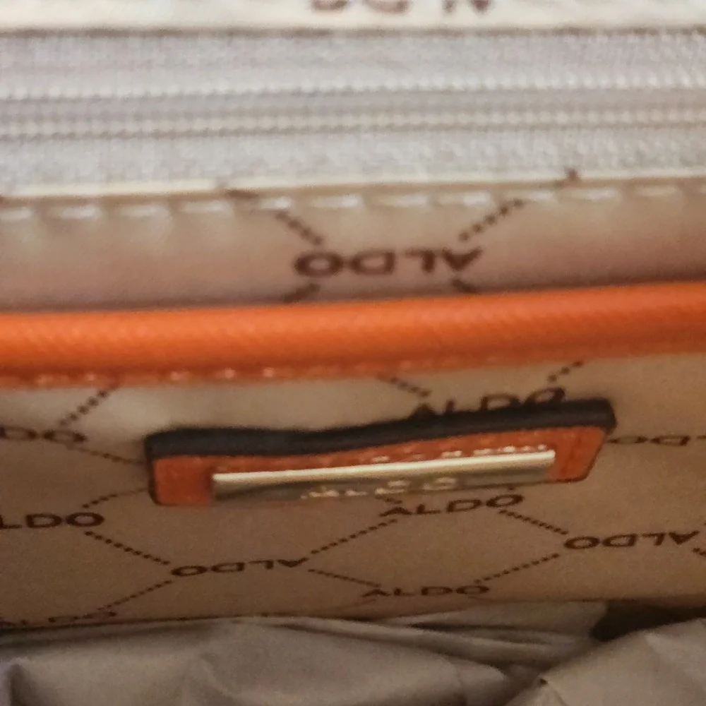 ALDO Anniebrook Crossbody Orange Faux Leather Satchel